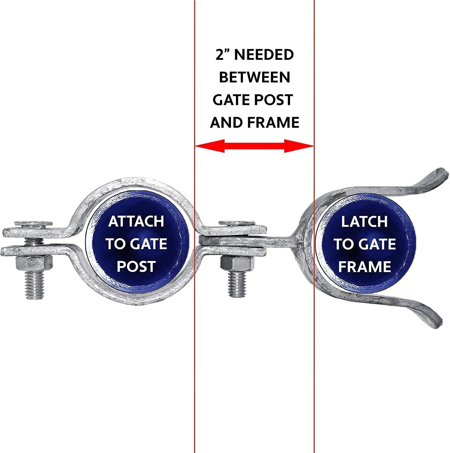 1-3/8" x 2-3/8" Chain Link Fence Gate Fork Latch - Fence Gate Latch - Galvanized Fence Gate Latch with Hole for Padlock