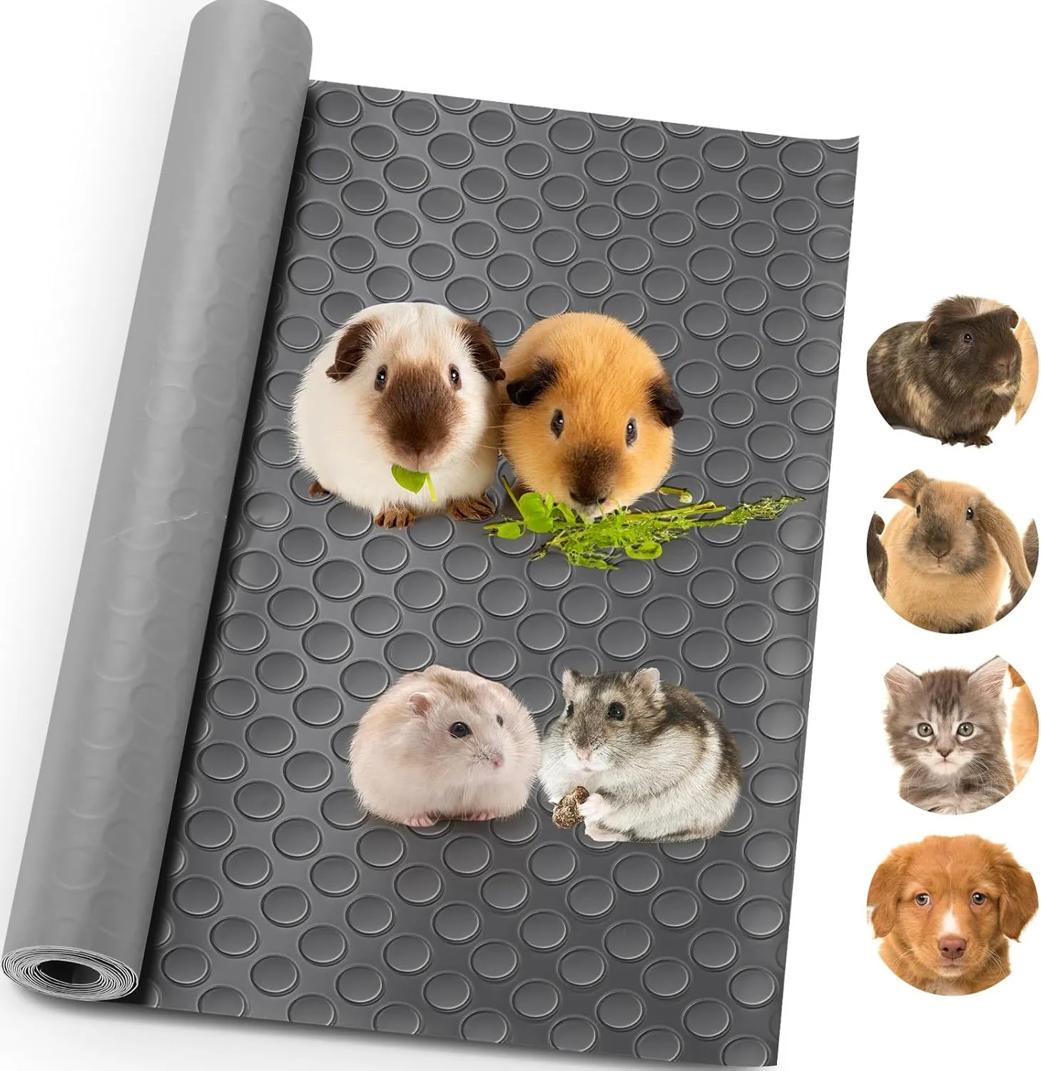 24" x 98" Guinea Pig Cage Liner, Waterproof Washable Guinea Pig Bedding Guinea Pig Pee Pad, Easily Cut to Suit Cage and Reusable Pads for Guinea Pigs, Rabbits, Hamsters, Gerbils, Chinchillas