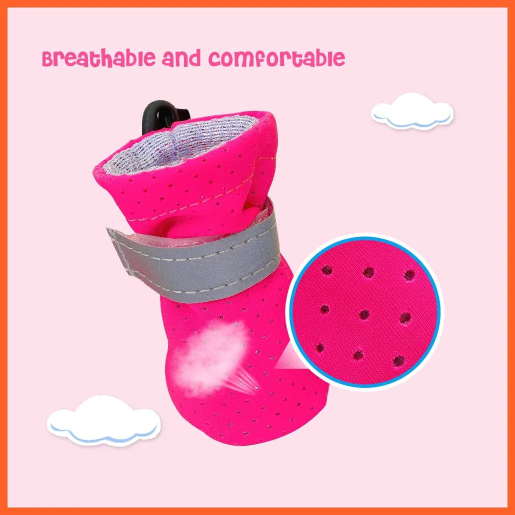 4Pcs/Set Pet Anti-Slip Small Dog Shoes | Cute Reflective Spring Summer Pet Shoes