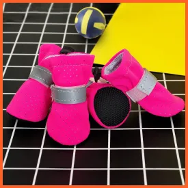 4Pcs/Set Pet Anti-Slip Small Dog Shoes | Cute Reflective Spring Summer Pet Shoes