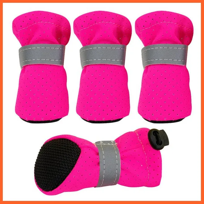 4Pcs/Set Pet Anti-Slip Small Dog Shoes | Cute Reflective Spring Summer Pet Shoes