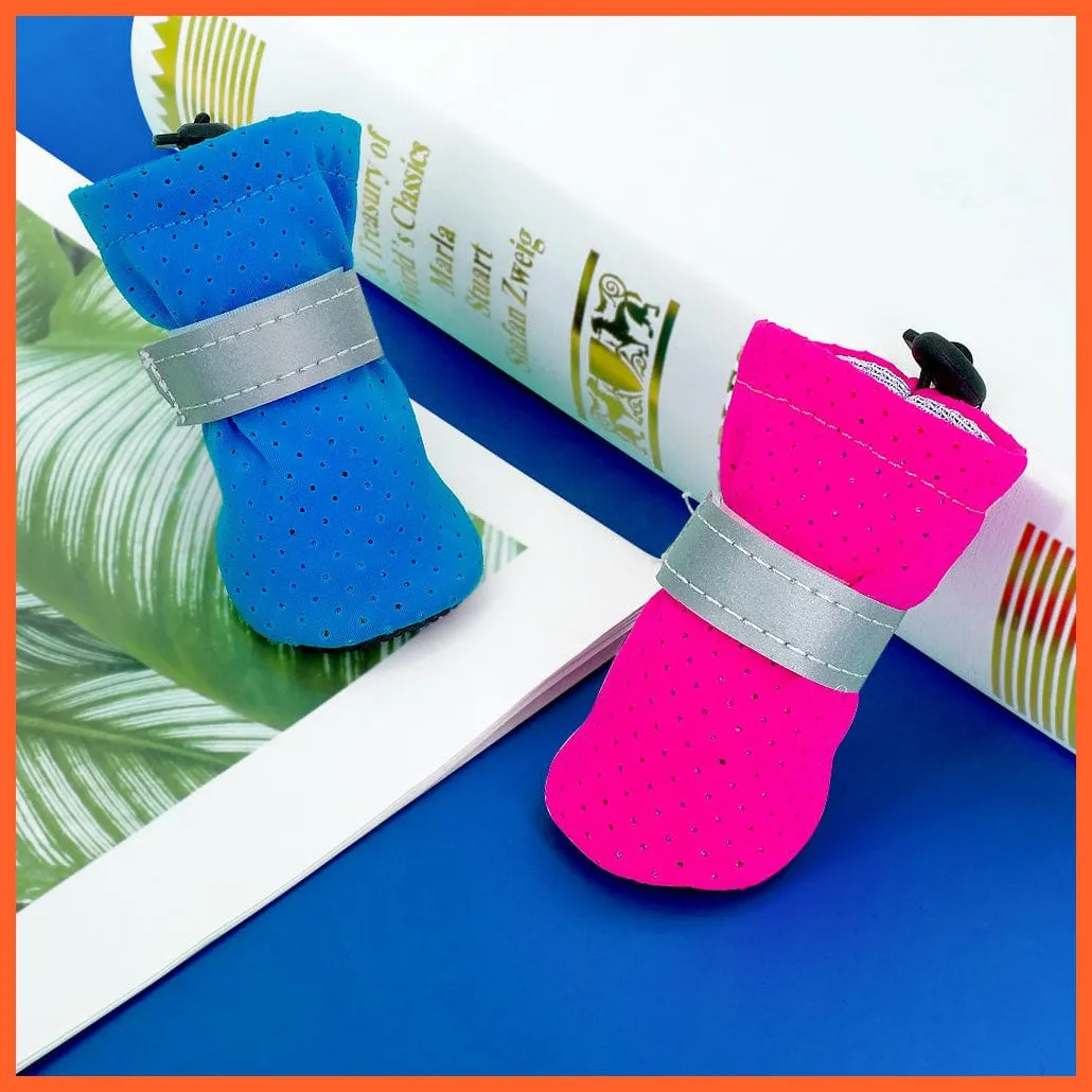 4Pcs/Set Pet Anti-Slip Small Dog Shoes | Cute Reflective Spring Summer Pet Shoes