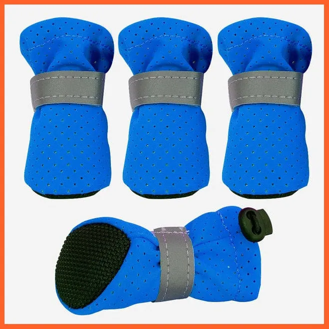 4Pcs/Set Pet Anti-Slip Small Dog Shoes | Cute Reflective Spring Summer Pet Shoes
