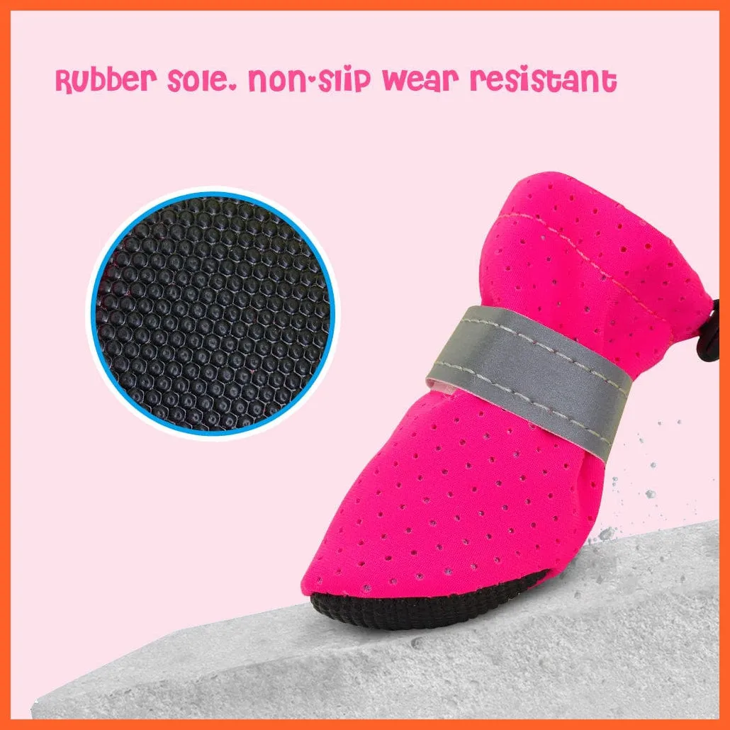4Pcs/Set Pet Anti-Slip Small Dog Shoes | Cute Reflective Spring Summer Pet Shoes
