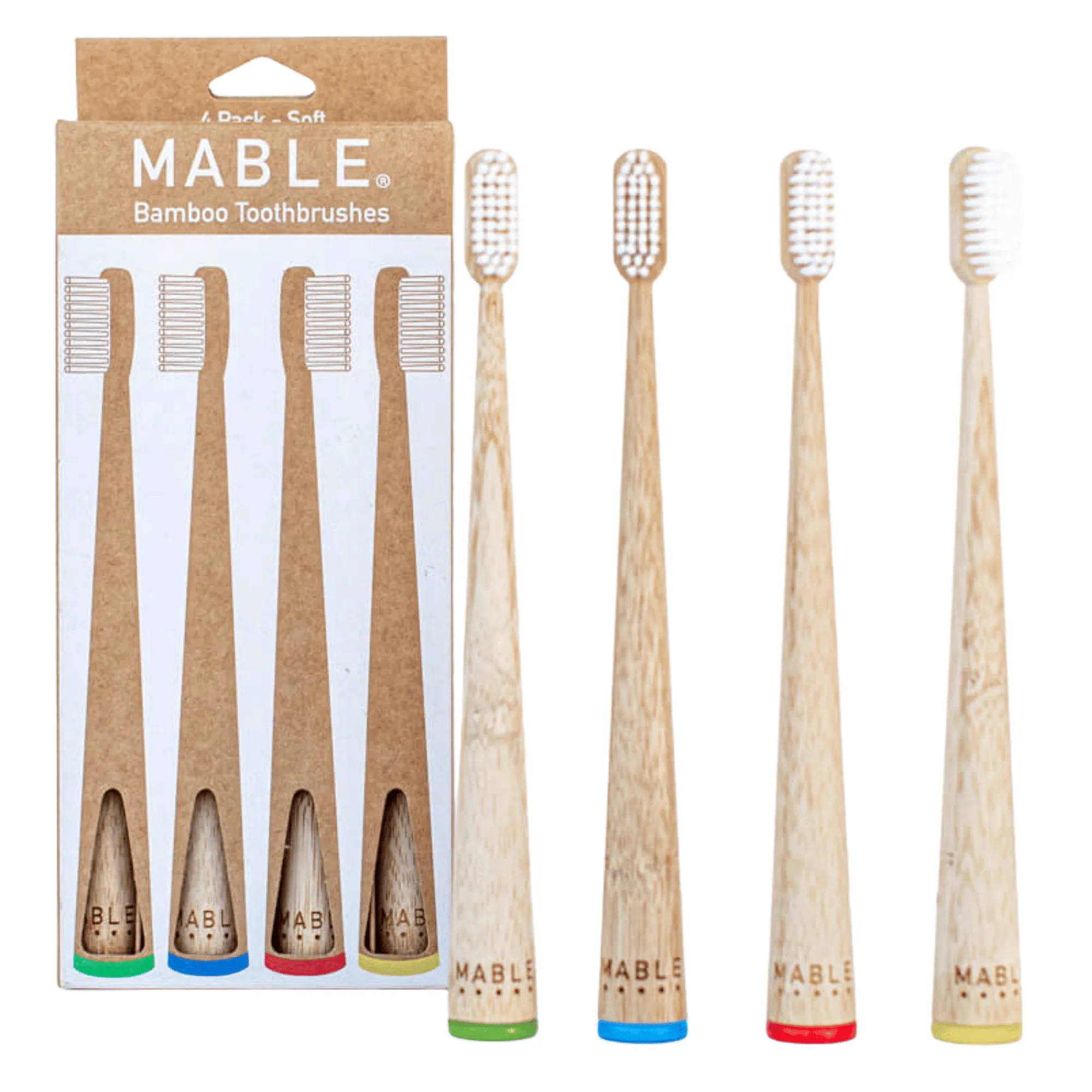 Bamboo Toothbrushes - 4 Pack