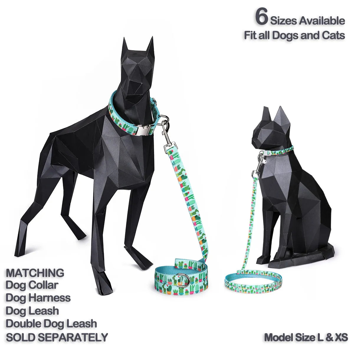 Blue Cactus Succulents Pet Leash