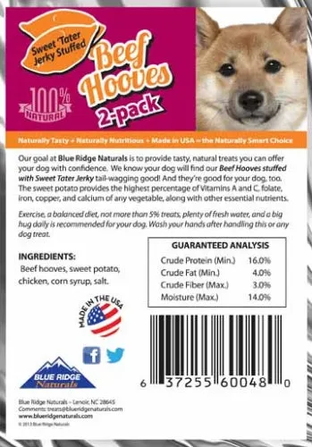 Blue Ridge Naturals Sweet 'Tater Jerky Stuffed Beef Hooves