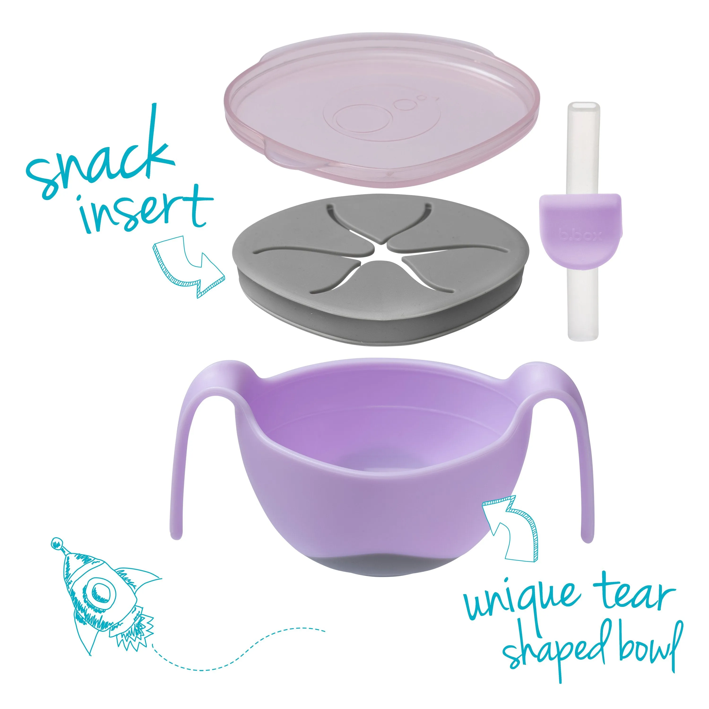 bowl   straw - boysenberry