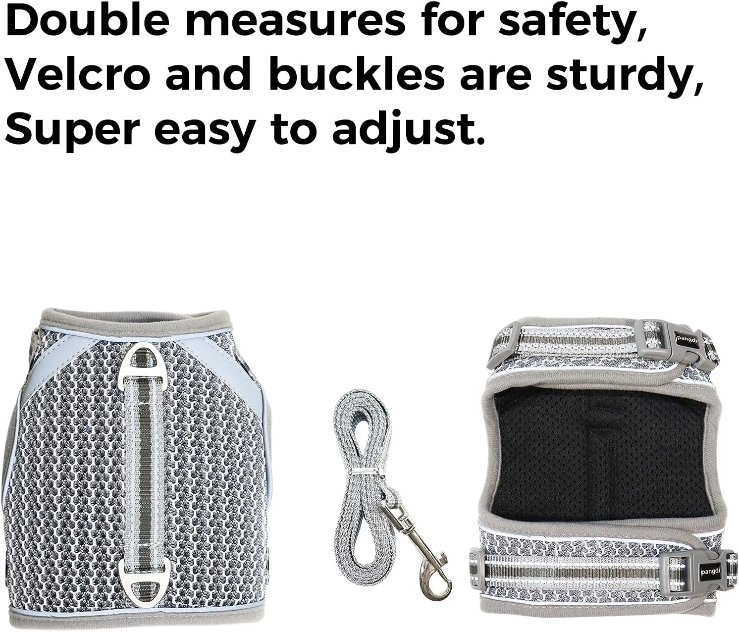 Cat Harness and Leash Escape Proof Cat Leash for Walking Travel Kitten Harness Service Cat Vest Grey Small