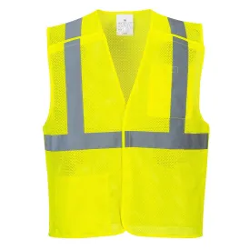 Custom Breakaway Class 2 Yellow Safety Vest Hi-Vis Reflective Breathable Mesh