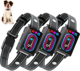 Dog Bark Collar 3 Pack, 2025 Smart Bark Collars for Dogs Large Medium Small 5-130 lbs, Bark Collar 9 Adjustable Sensitivity 5 Training Modes, Anti-Bark Training Collar Beeping Vibrator