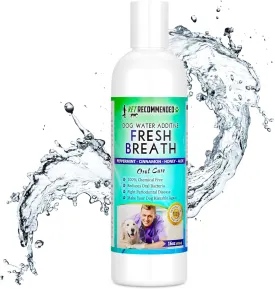 Dog Breath Freshener Water Additive for Pet Dental Care - All Natural - Works to Solve The Cause of Bad Dog Breath. Add to Pet's Drinking Water - Made in USA (16oz/473ml)