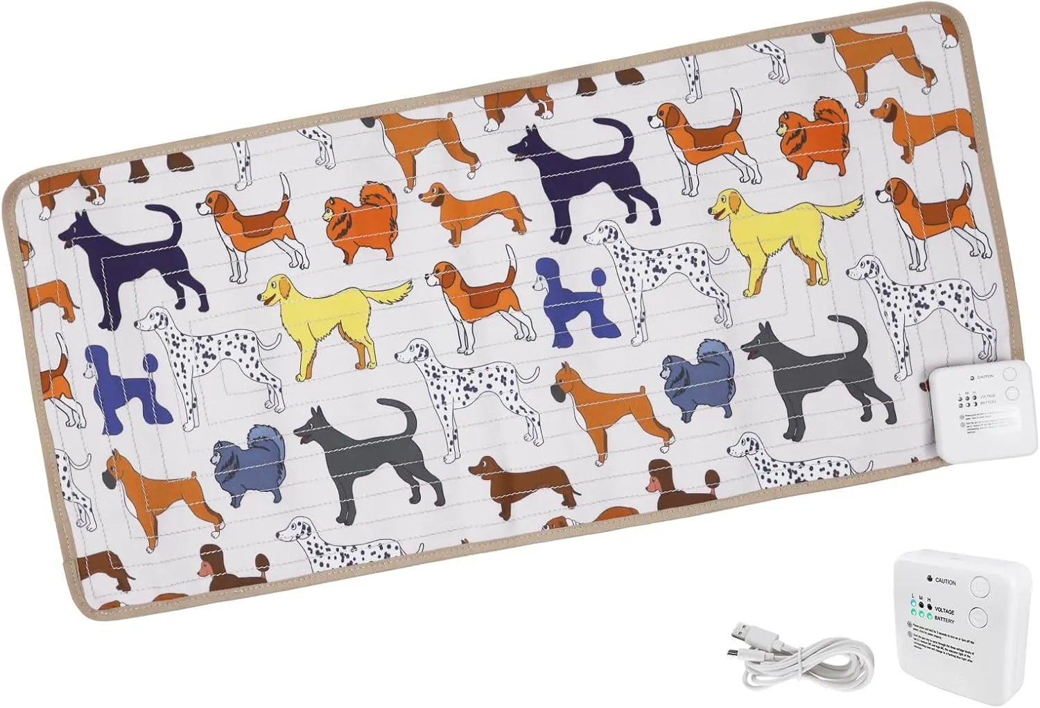 DOGNESS Rechargeable Pet Shock Mat, 31"x15" Safe Cat Repellent Mat Electronic Training Pads Keep Dogs and Cats Off Couch, Bed, Indoor Cat Deterrent Mat (Dog Cartoon)