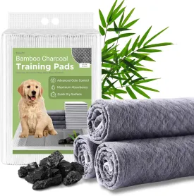 Eco-Friendly Bamboo Black Charcoal Disposable Pet Pee Pads for Dogs & Puppies | Training Pads for Dogs, Puppy Pads, Wee Wee Pads, Potty Pads | Large & Extra Large (24" x 36" (30 Count))