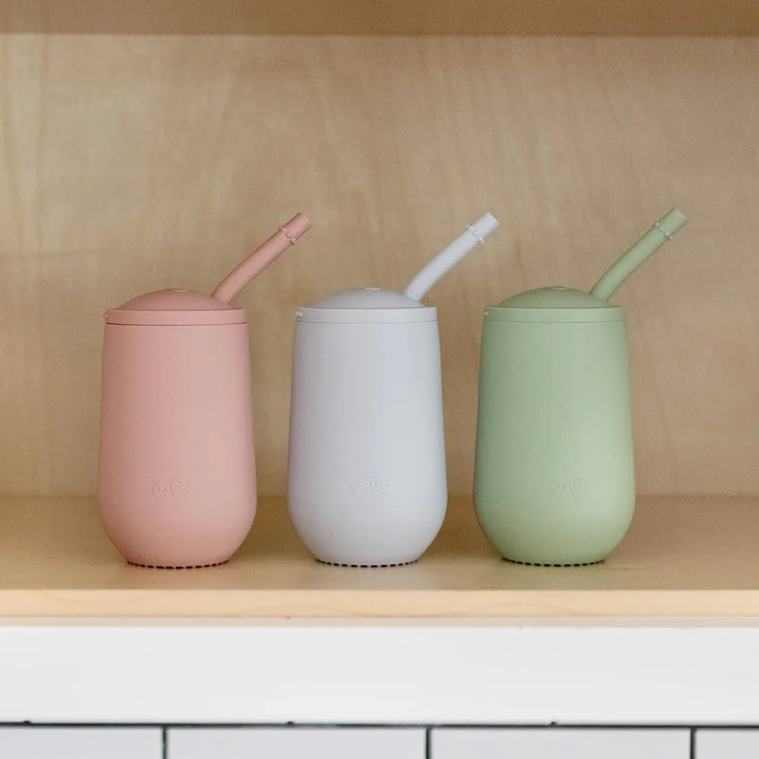 ezpz Happy Cup   Straw System - 24 months  (Blush) - 100% Silicone Cup   Straw for Older Toddler   Preschoolers