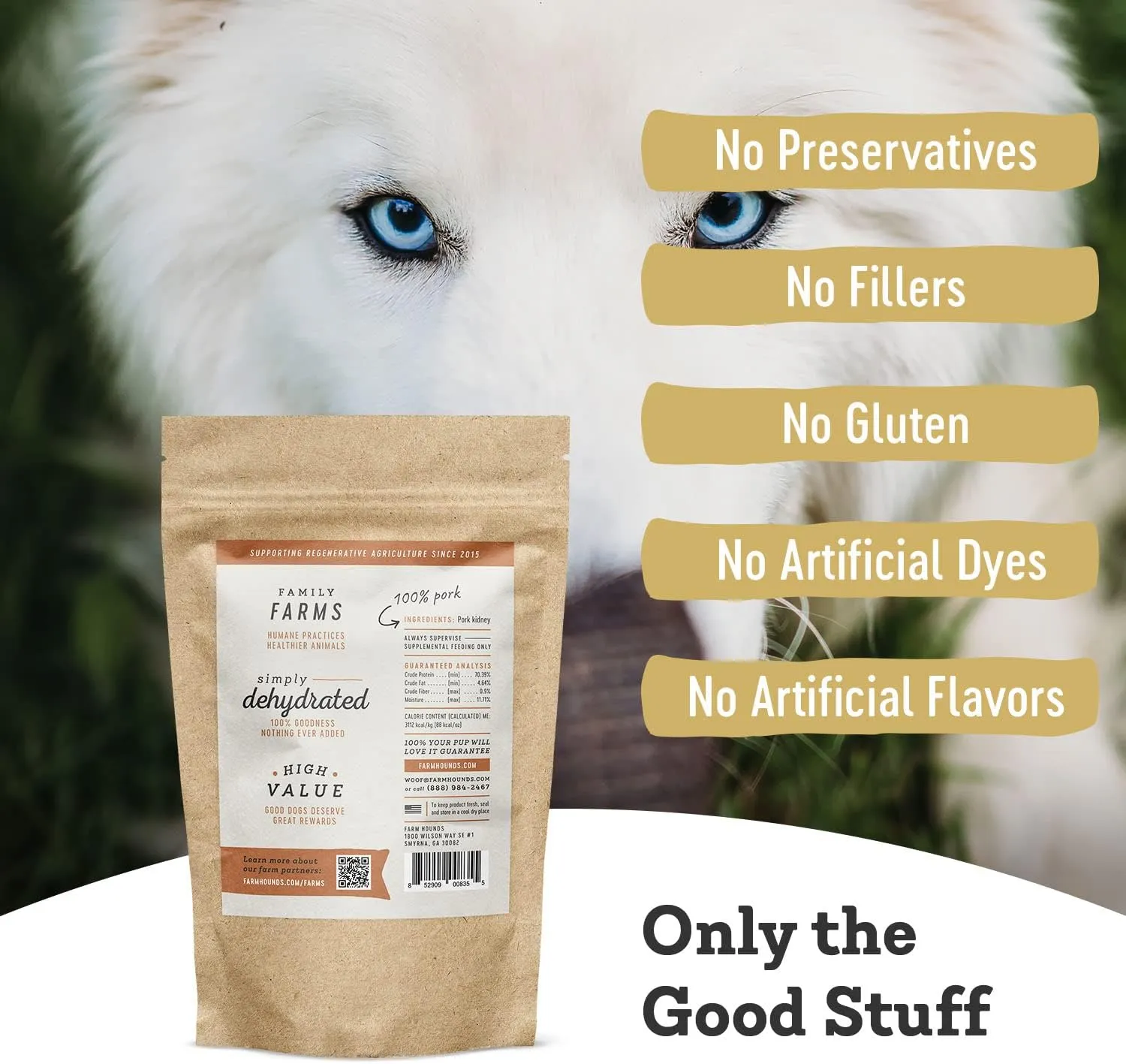 Farm Hounds - Pork Kidney - Premium Natural Jerky for Dogs - Made from 100% Humanely Raised Pork - Organ Treats - Great for Training & Treats - No Added Fillers - Made in USA - 4oz -2 Pack