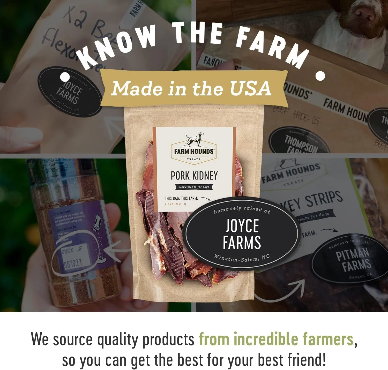 Farm Hounds - Pork Kidney - Premium Natural Jerky for Dogs - Made from 100% Humanely Raised Pork - Organ Treats - Great for Training & Treats - No Added Fillers - Made in USA - 4oz -2 Pack