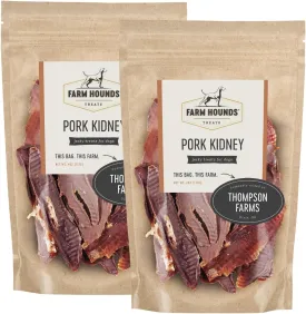 Farm Hounds - Pork Kidney - Premium Natural Jerky for Dogs - Made from 100% Humanely Raised Pork - Organ Treats - Great for Training & Treats - No Added Fillers - Made in USA - 4oz -2 Pack