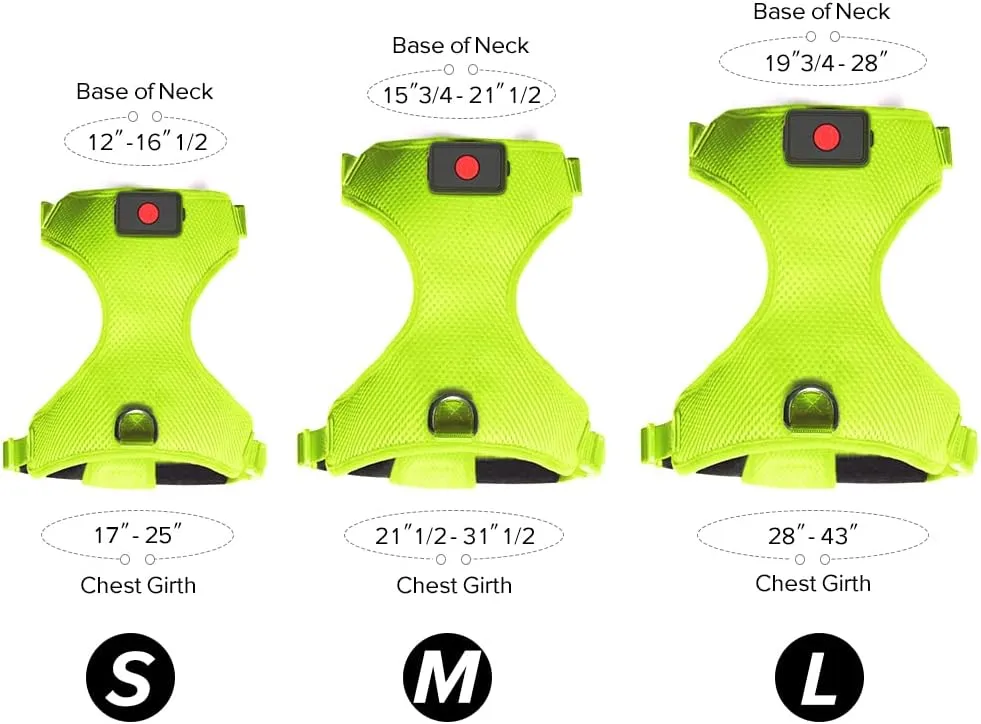 Flashseen LED Dog Harness,Lighted Up USB Rechargeable Pet Harness,Illuminated Reflective Glowing Dog Vest Adjustable Soft Padded No-Pull Suit for Small,Medium,Large Dogs (Green, M)