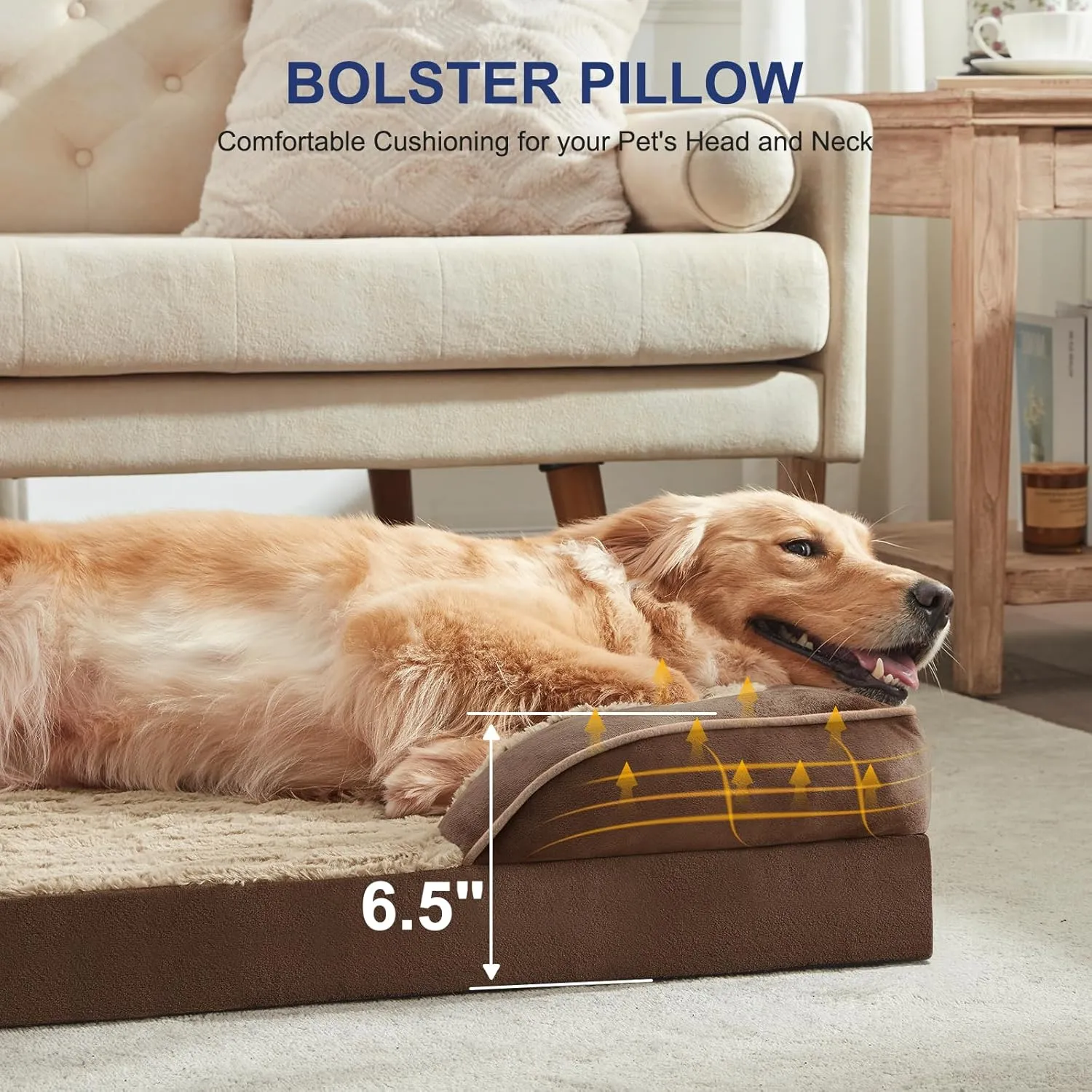 FURTIME Orthopedic Small Dog Beds - Waterproof Ultra Comfy Supportive Foam Pet Couch with Removable Washable Cover, Nonskid Bottom