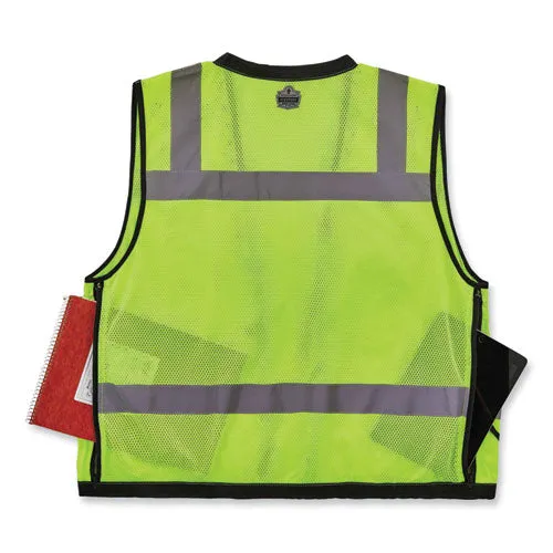 Glowear 8253hdz Class 2 Heavy-duty Mesh Surveyors Vest, Polyester, 4x-large/5x-large, Lime, Ships In 1-3 Business Days