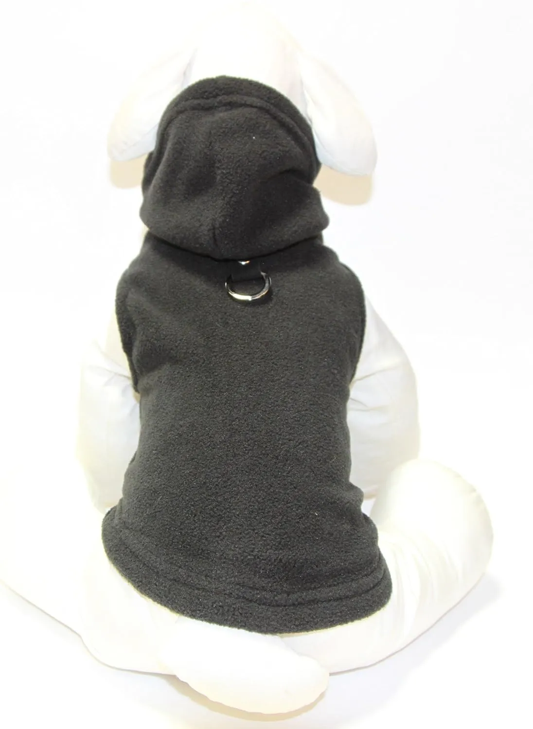 Gooby Fleece Vest Hoody, Small, Black