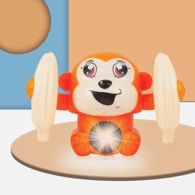 Gooyo GY-2020 Battery Operated Voice Control Monkey Toy with Musical, Dancing,Spinning,Rolling and Sensor Feature for Gifts/Kids/Babies/Boys/Girls|Orange Color,Power Source:3xAAA Battery(Not Included)