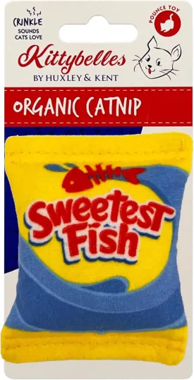 Huxley & Kent Plush Cat Toy - Sweetest Fish - Snack Attack Strong Catnip Filled - Plush Interactive Kitten and Cat Toy with Catnip and Crinkle - Kittybelles