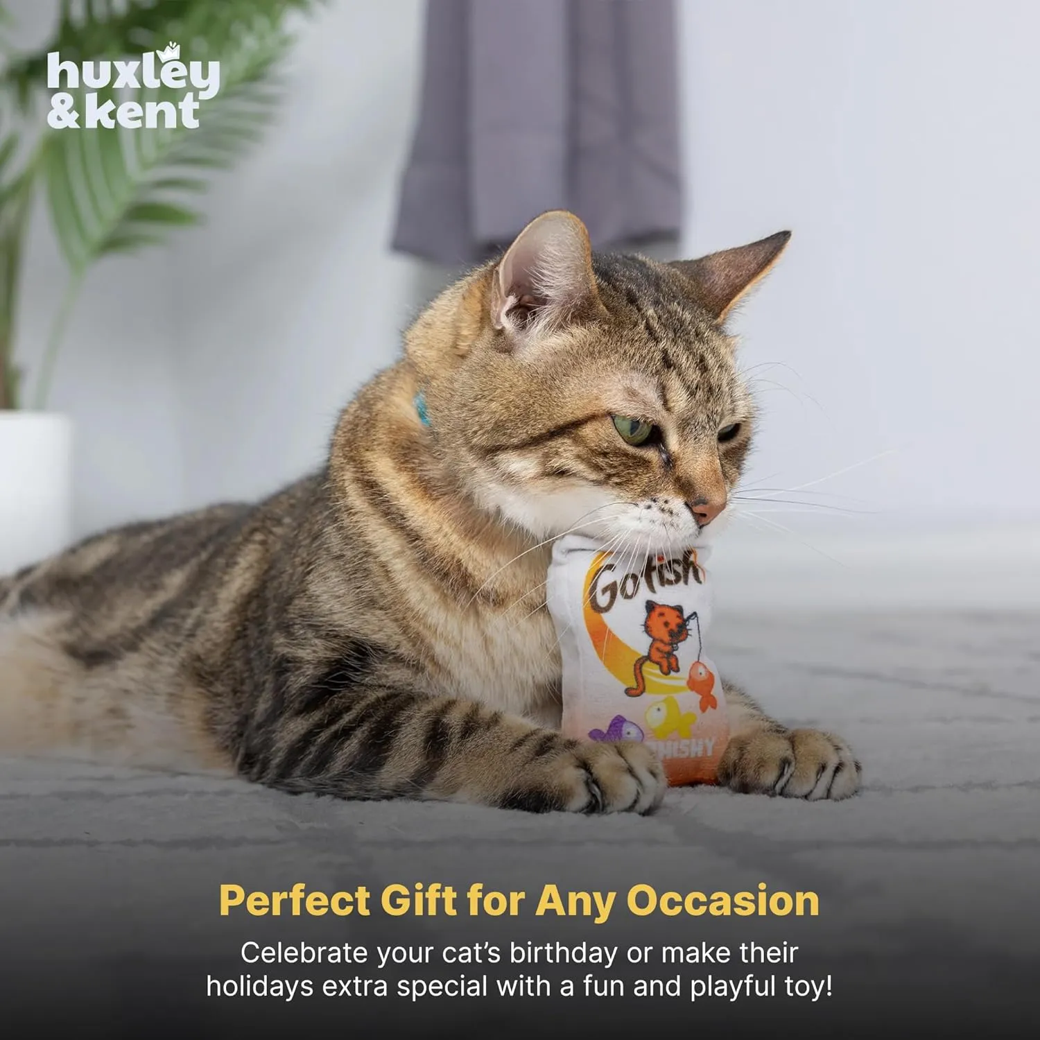 Huxley & Kent Plush Cat Toy - Sweetest Fish - Snack Attack Strong Catnip Filled - Plush Interactive Kitten and Cat Toy with Catnip and Crinkle - Kittybelles