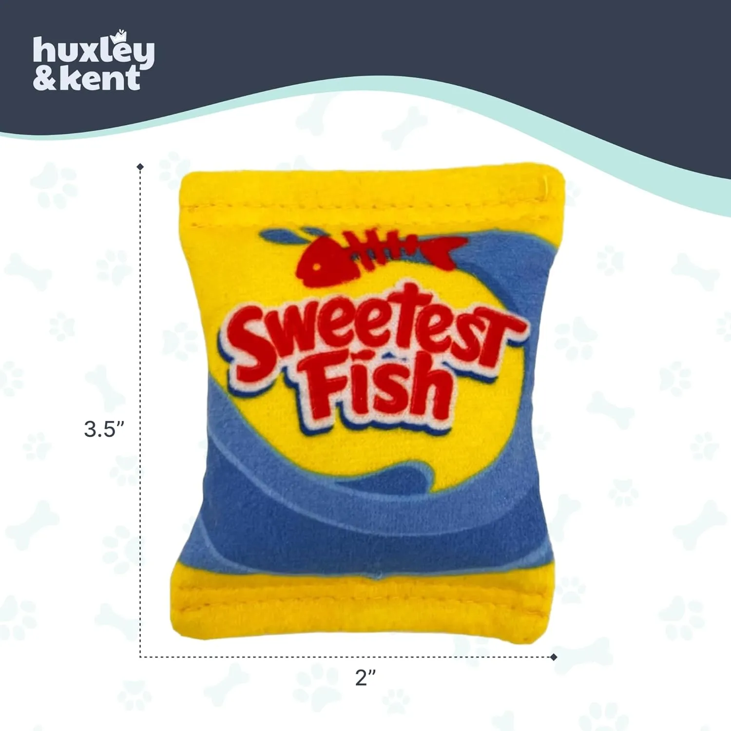 Huxley & Kent Plush Cat Toy - Sweetest Fish - Snack Attack Strong Catnip Filled - Plush Interactive Kitten and Cat Toy with Catnip and Crinkle - Kittybelles