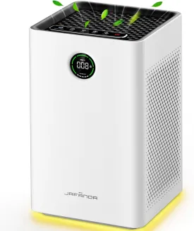Jafnda Air Purifiers for Home Large Room Up To 1190ft, True HEPA 13 Filter, Activated Carbon Remove 99.97% Dust Smoke Odor Pollen Pets Hair Dander Allergies, Quiet Sleep Mode 23dB, Night Light
