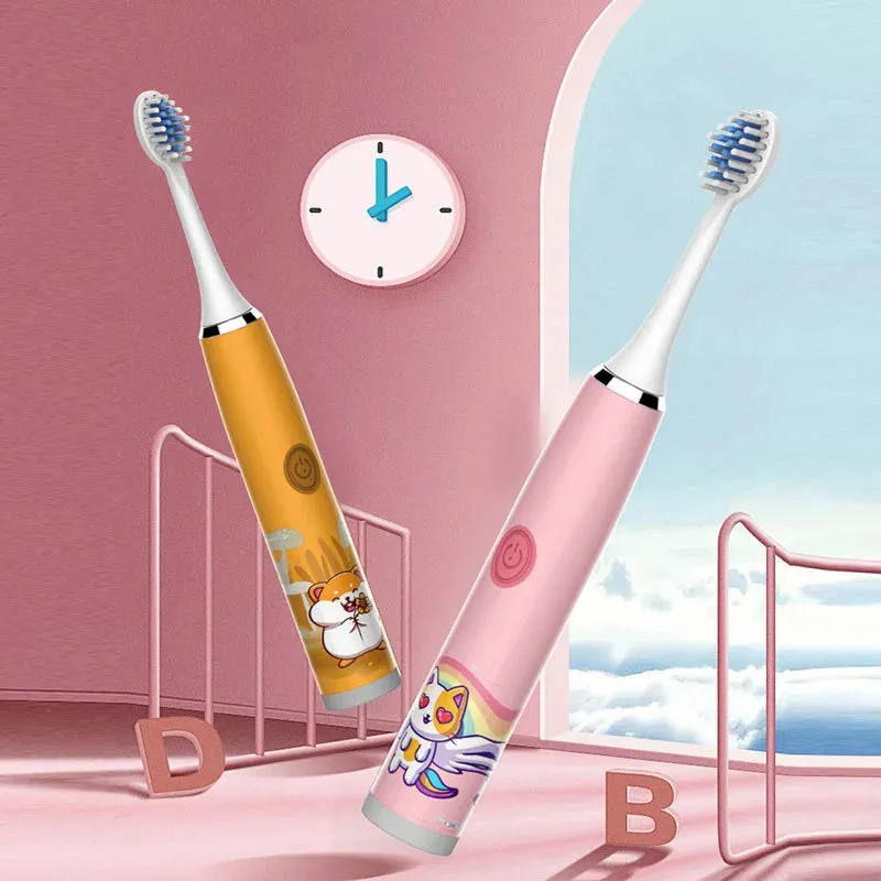 Kids Sonic Electric Toothbrush Colorful Cartoon For Kids Ultrasonic