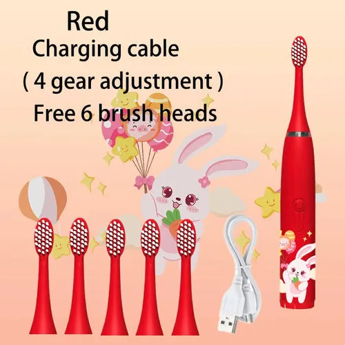 Kids Sonic Electric Toothbrush Colorful Cartoon For Kids Ultrasonic