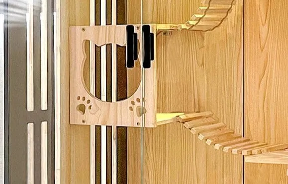 Luxury Wood Double-Layer Cat Villa