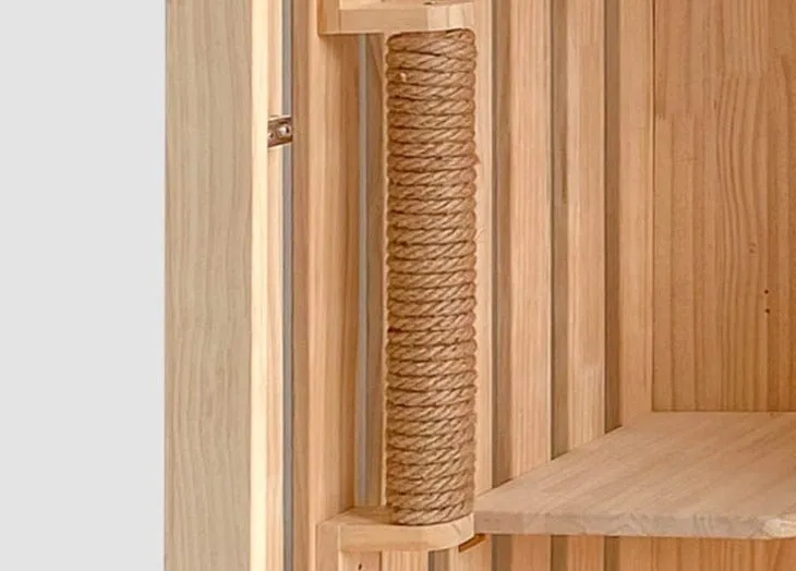 Luxury Wood Double-Layer Cat Villa