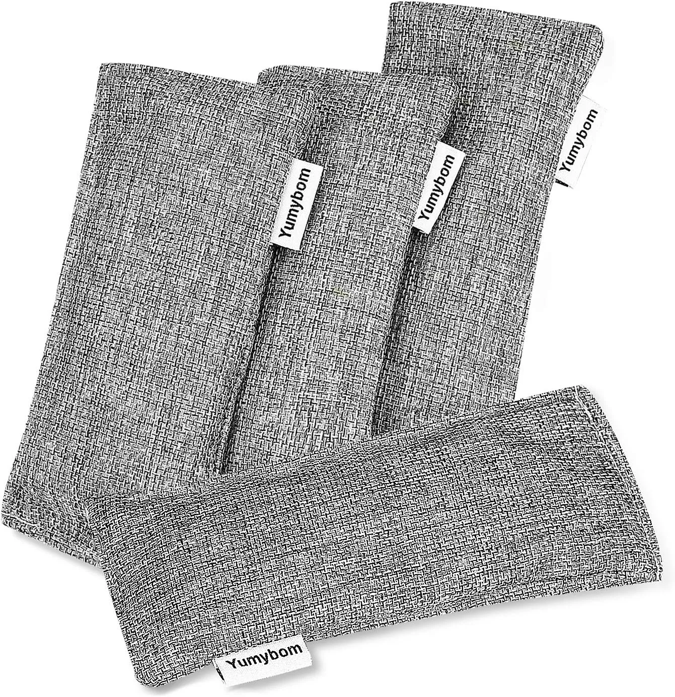Natural Activated Bamboo Charcoal Bags 4 Pack, Home Air Purifying Bag, Car Odor Eliminator, Shoe Deodorizer, Closets Odor Absorber
