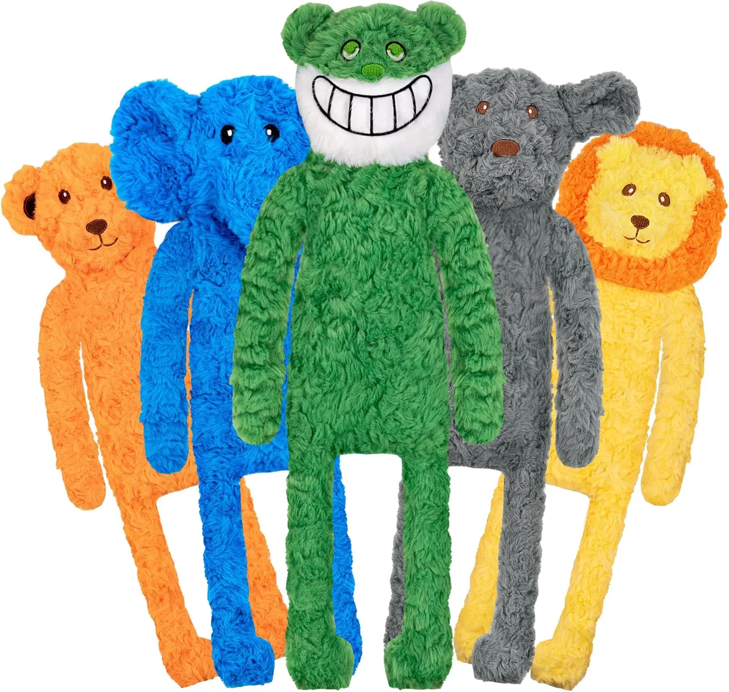 No Stuffing Indestructible Dog Toys 5 Pack, Crinkle Interactive Dogs Toy for Boredom , Tough Puppy Toys for Teething to Keep Them Busy, Cute Squeaky Dogs Toy for Small, Medium, and Large Breed
