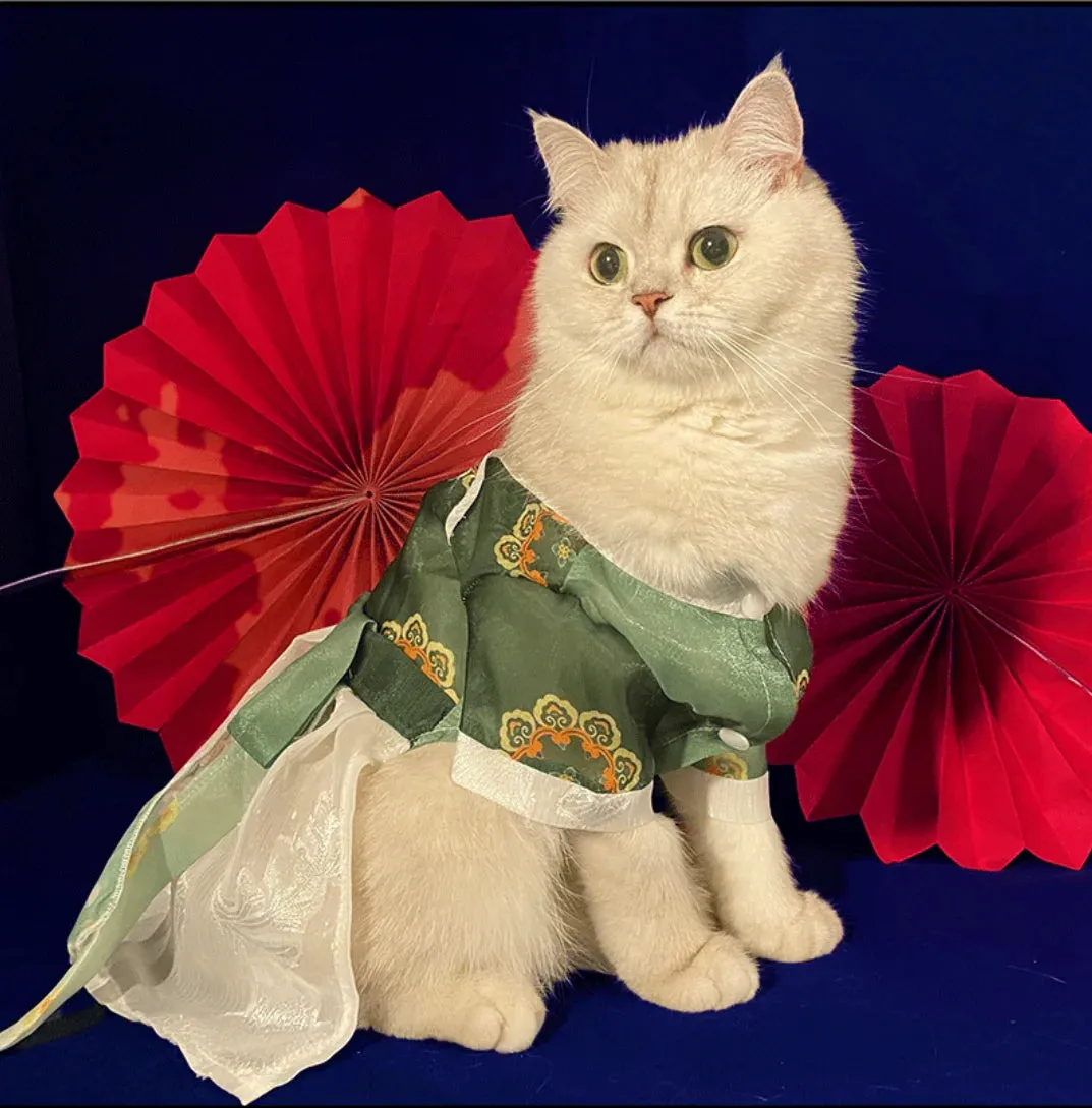 Original Pet Hanfu - Antique Chinese Style Clothes for Cats and Dogs
