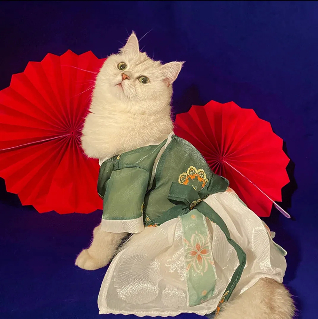 Original Pet Hanfu - Antique Chinese Style Clothes for Cats and Dogs