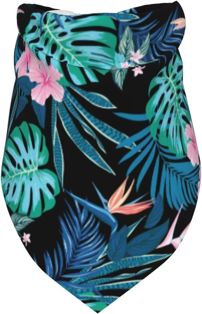 Palm Leaves Flower Tropical Dog Bandana Scarf Triangle Bibs Pet Accessories Cat Kerchief