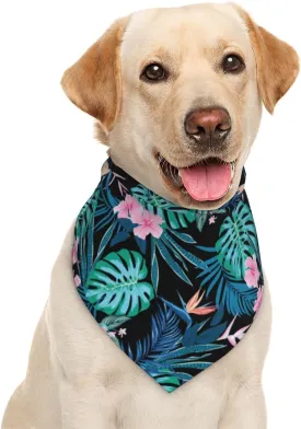 Palm Leaves Flower Tropical Dog Bandana Scarf Triangle Bibs Pet Accessories Cat Kerchief