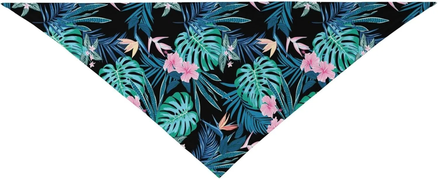 Palm Leaves Flower Tropical Dog Bandana Scarf Triangle Bibs Pet Accessories Cat Kerchief