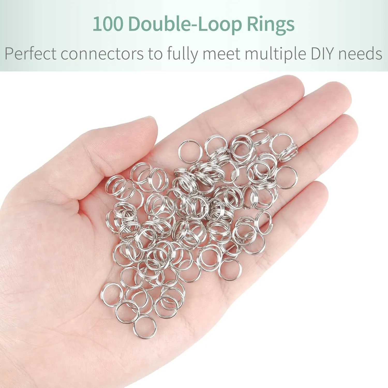 Pawfly 100 Pack 2/5 Inch Mini Split Jump Ring with Double Loops Small Metal Rings Connectors for Jewelry Necklaces Bracelets Earrings Crafts Ornaments and DIY Arts