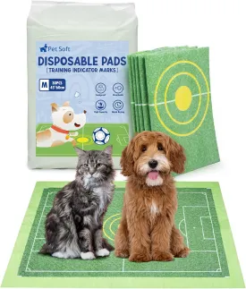 Pet Soft Puppy Pads 18x24 Disposable Pee Pads for Dogs, Dog Potty Training Pads 6-Layer Super Absorbent & Leak-Proof, Pet Pads for Small Dogs, Cats Pads (30ct, Football Field)