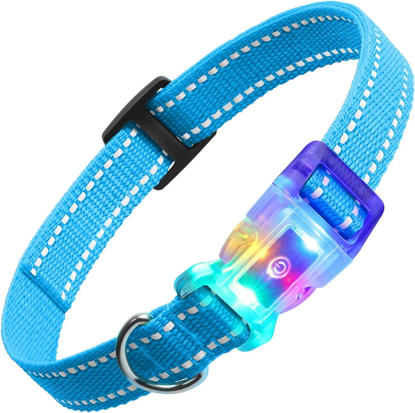 Rechargeable LED Dog Collar Suit for Small Large Dog, Dazzling Glow-in-The-Dark Light Collar, Prevent Traffic Accident Anti-Stampede Pet Supplies Glowing Collar (Blue)