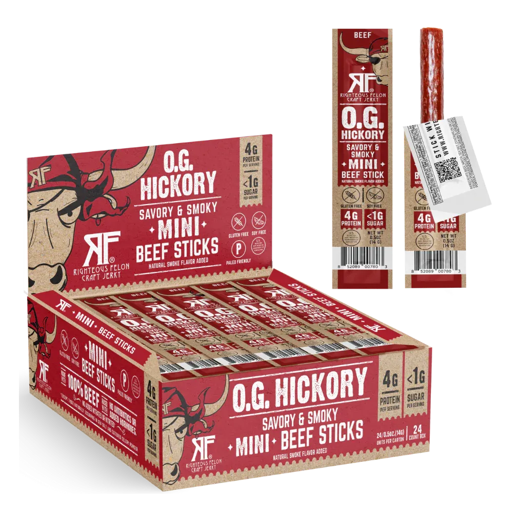 Righteous Felon O.G. Hickory Beef Stick Minis 0.5oz
