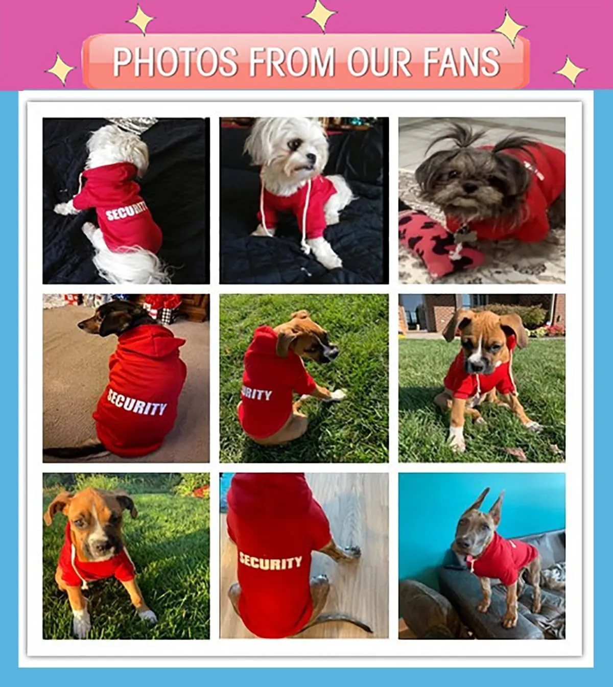 Security Dog Hoodies Dog Clothes Apparel Winter Sweatshirt Warm Sweater Cotton Puppy Small Dog Hoodie for Small Dog Medium Large Dog Cat (Grey, XXXL)