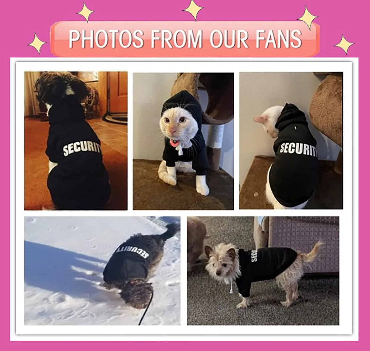 Security Dog Hoodies Dog Clothes Apparel Winter Sweatshirt Warm Sweater Cotton Puppy Small Dog Hoodie for Small Dog Medium Large Dog Cat (Grey, XXXL)