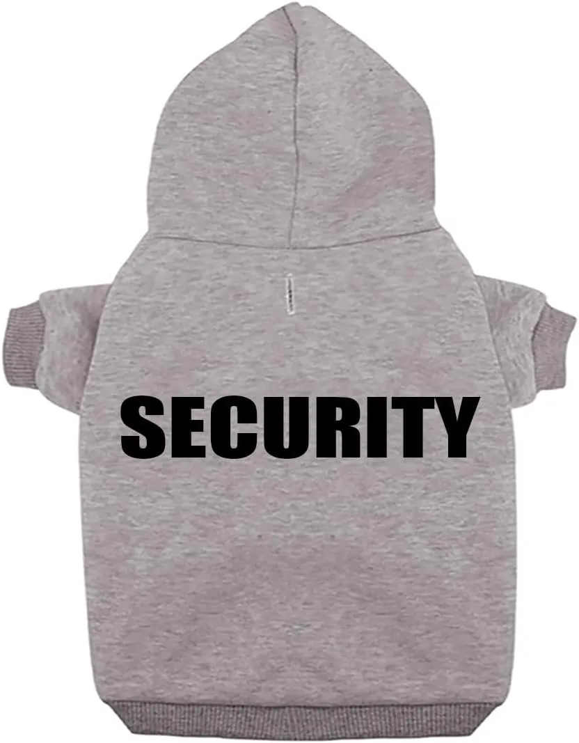Security Dog Hoodies Dog Clothes Apparel Winter Sweatshirt Warm Sweater Cotton Puppy Small Dog Hoodie for Small Dog Medium Large Dog Cat (Grey, XXXL)