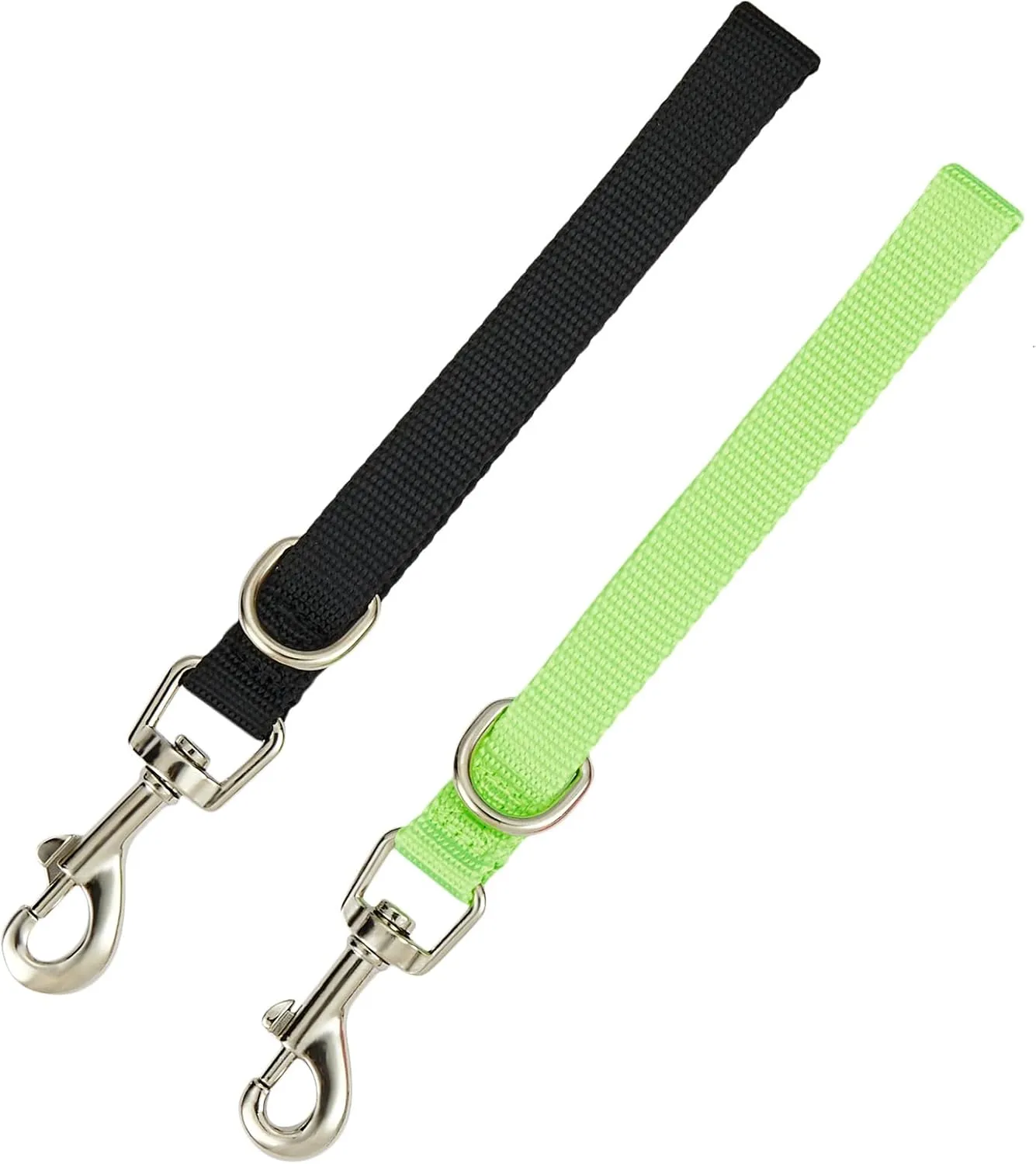 Short Dog Leash Traffic Lead 2 PCS 8" Nylon Pet Leashes Dogs Grab Handle Tabs Pets Dog Training Leads for Small Medium Breeds Grab Handle Lead (Black & Green)